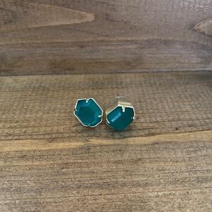 Kendra Scott Gold and Dark Teal Studs